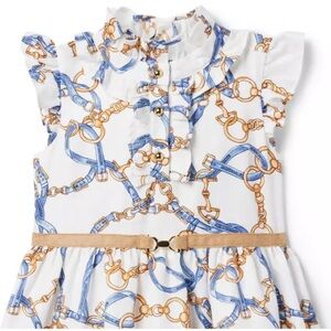Janie and Jack equestrian line Print Dress with Belt